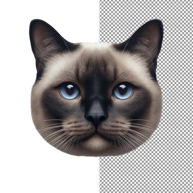 PSD whiskered elegance isolated cat face