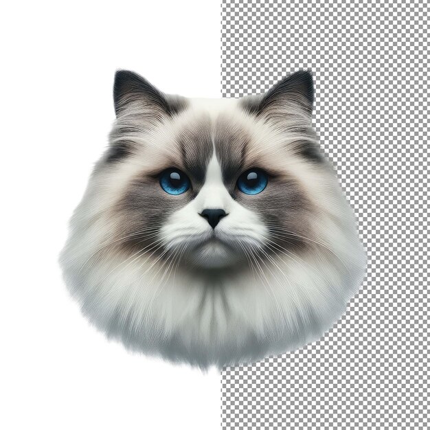 PSD whiskered elegance isolated cat face