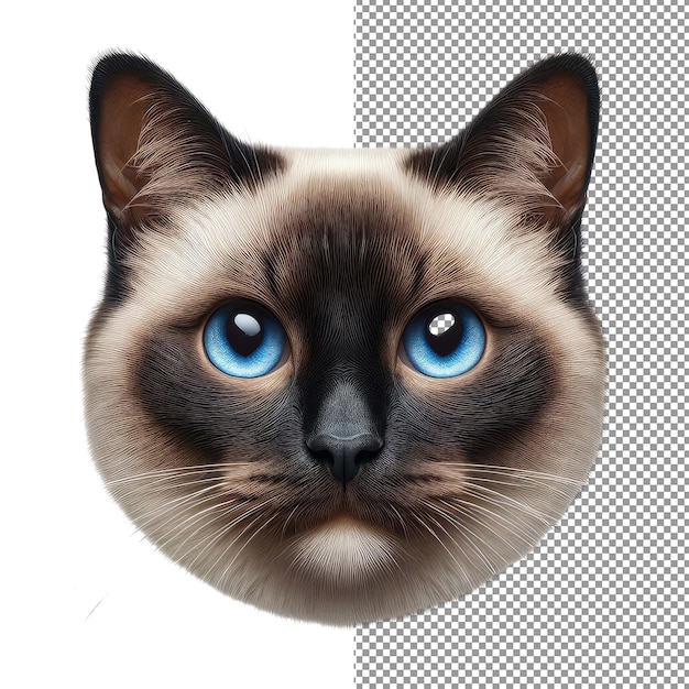 PSD whiskered elegance isolated cat face