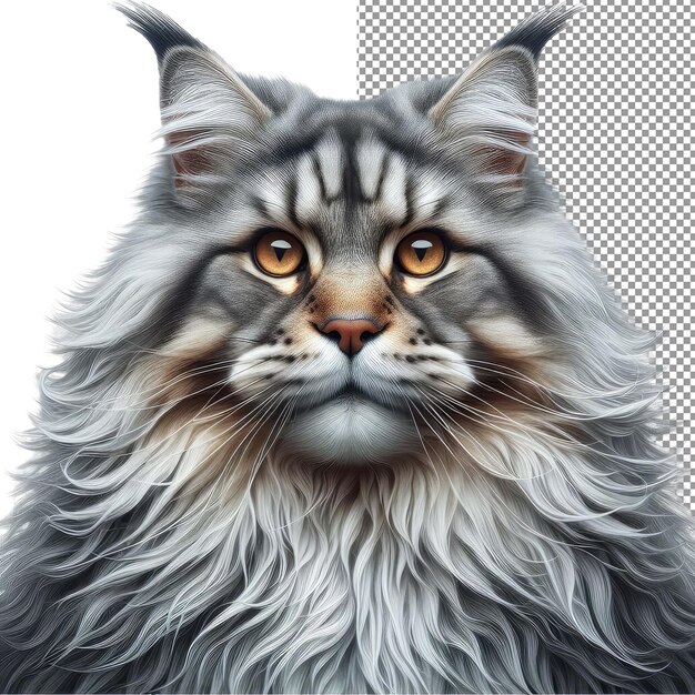 PSD whiskered elegance isolated cat face