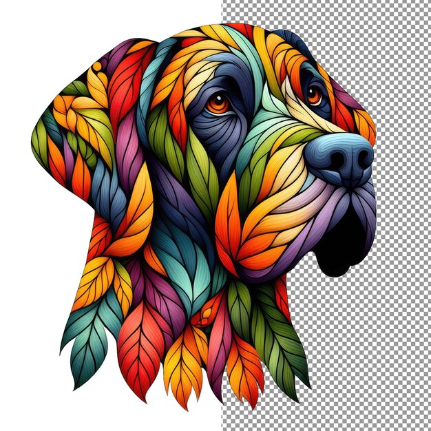 PSD whiskered watercolors dog face artistry in png