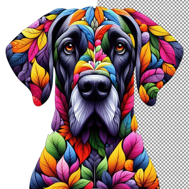 PSD whiskered watercolors dog face artistry in png