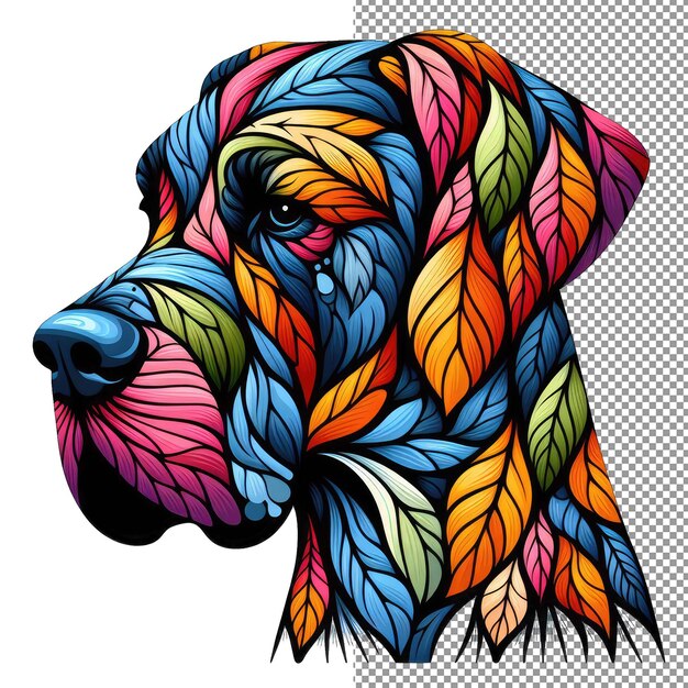PSD acquerelli con baffi artistica del viso del cane in papua nuova guinea