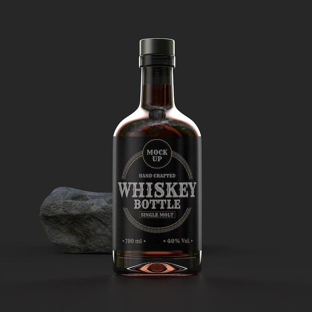 PSD whiskey bottle label mockup