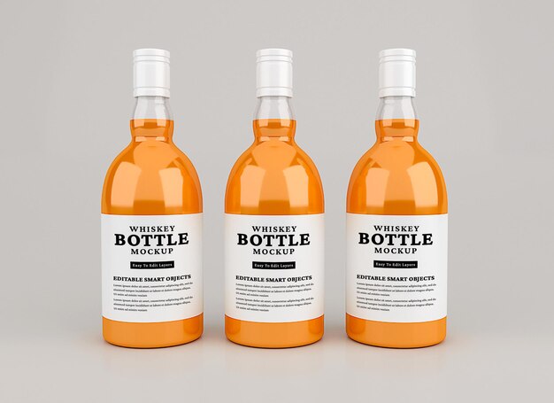 Mockup di bottiglia di whisky isolato