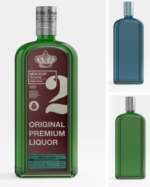 Whisky bottiglia di vetro mockup isolato