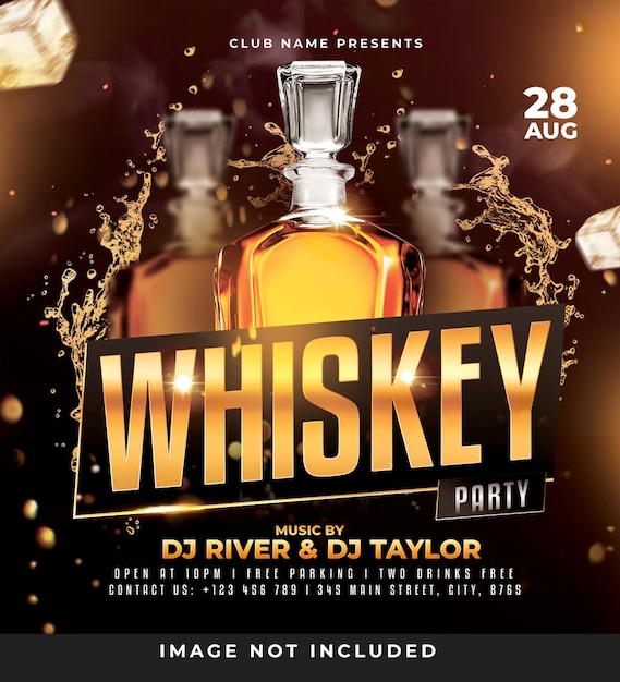 Whiskey tuesday flyer psd template