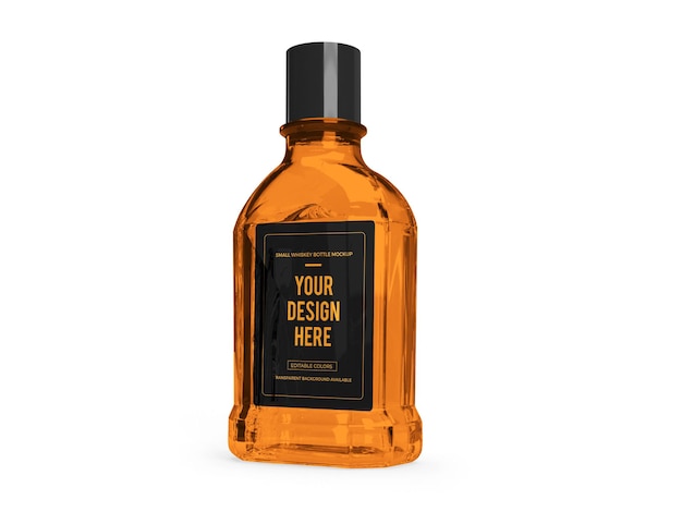 Whisky alcohol 3d mockup design geïsoleerd