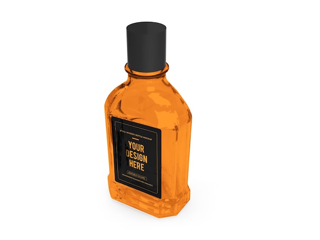 Whisky alcohol 3d mockup design geïsoleerd