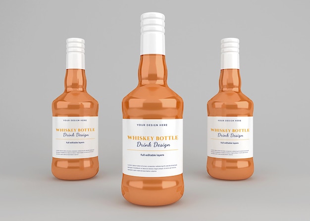 Whisky drinkfles label mockup