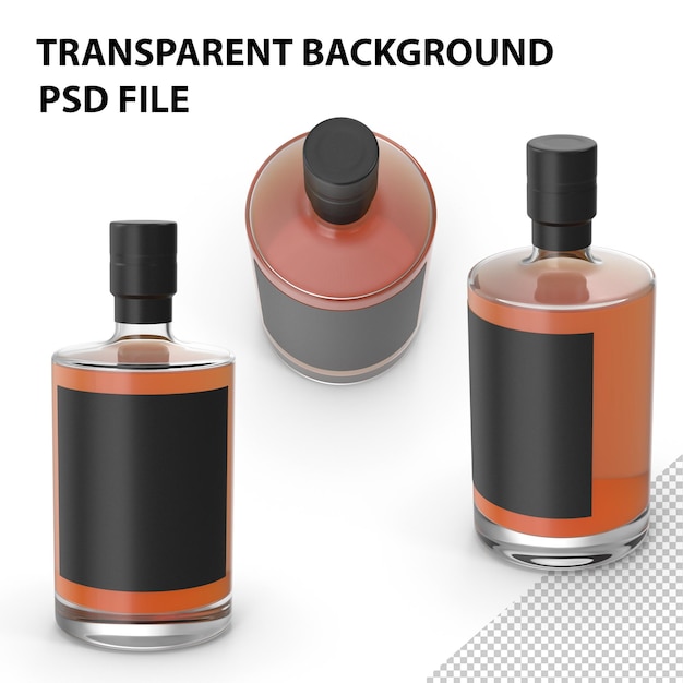 PSD whisky glass bottle png