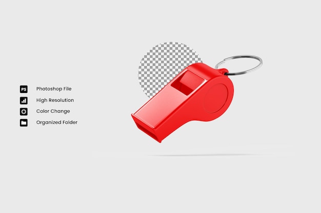 PSD whistle 3d render illustration