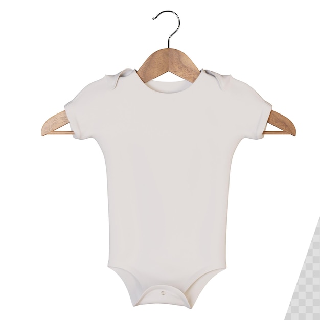 PSD white 3d baby romper from the front