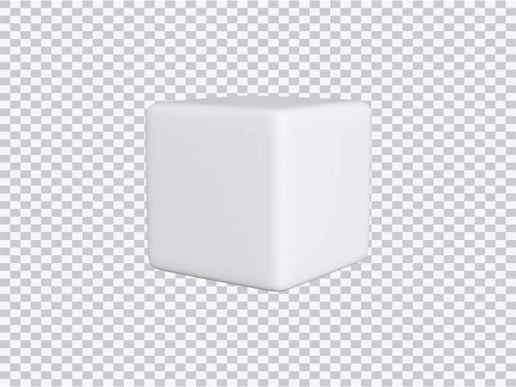 Белый 3D-куб на прозрачном фоне