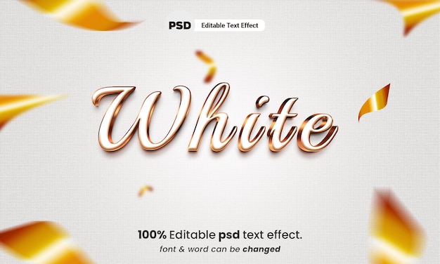 White 3d editable premium text effect