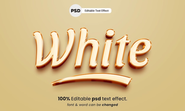 White 3d editable text effect PSD white text effect