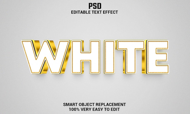 White 3d editable text effect with background Premium Psd