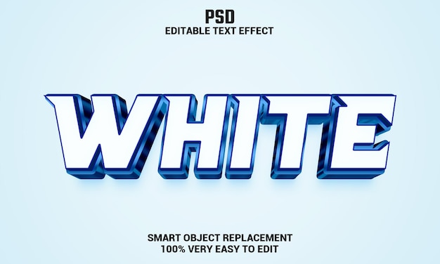 White 3d editable text effect with background premium psd