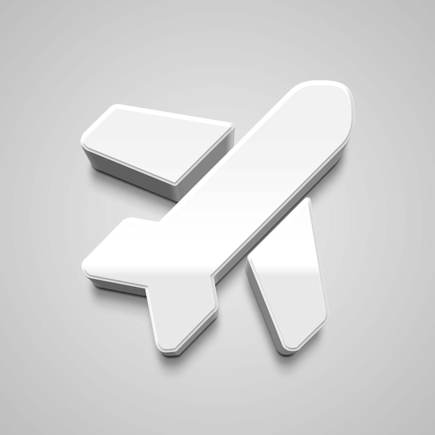 A white 3d plane with the background