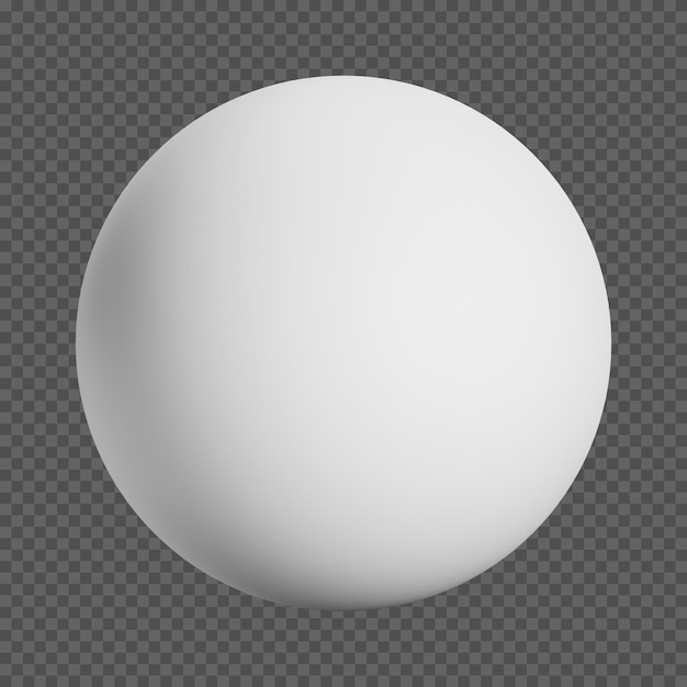 a white 3d sphere on a transparent background
