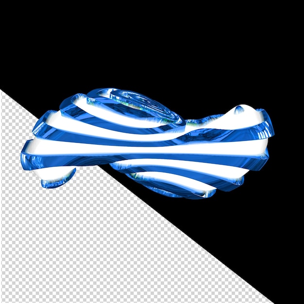 PSD Белый 3d-символ с синими ремнями