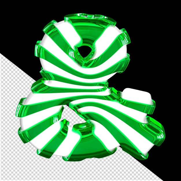 PSD simbolo 3d bianco con cinturini verdi