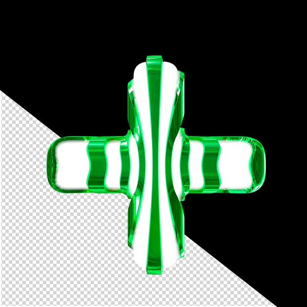 白い3dシンボルと緑色の薄いストラップ