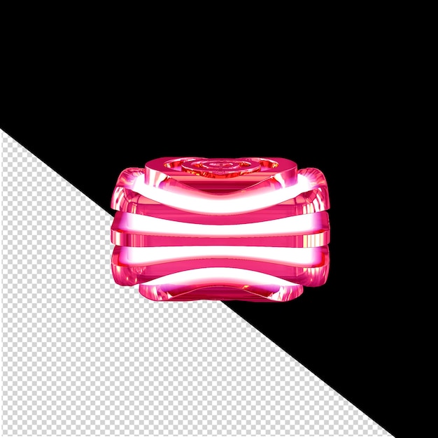 PSD white 3d symbol with pink straps