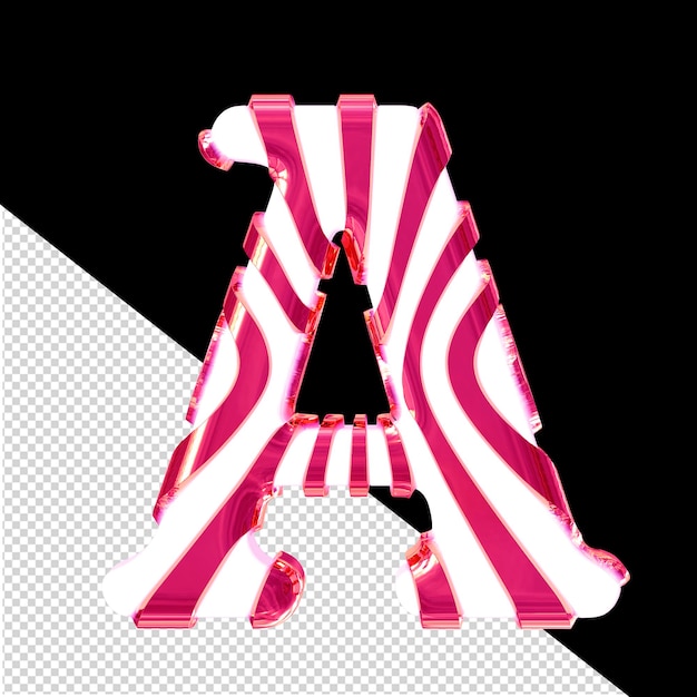 PSD white 3d symbol with pink thin straps letter a