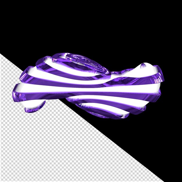 White 3d symbol with purple straps