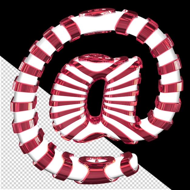 PSD white 3d symbol with red straps