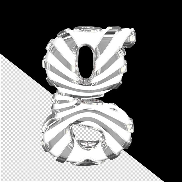 white 3d symbol with silver straps letter g
