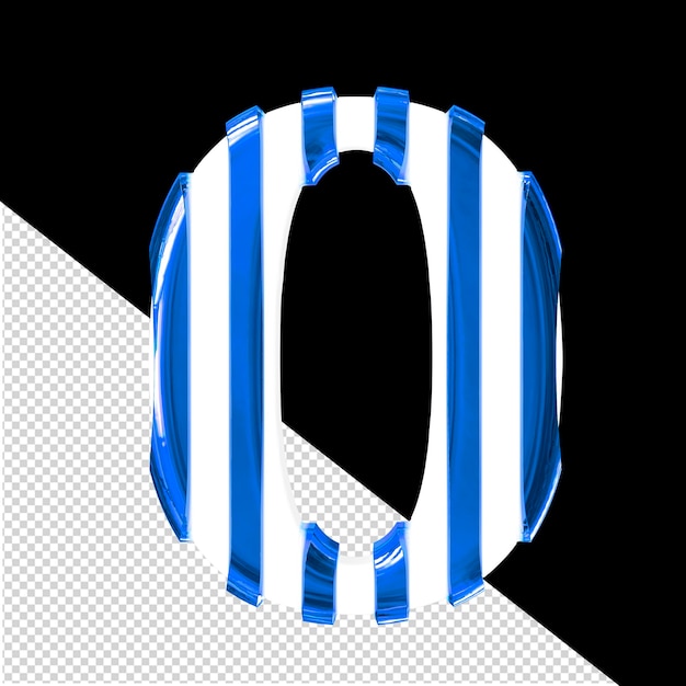 PSD 白い 3d シンボルと薄い青い垂直のストラップ