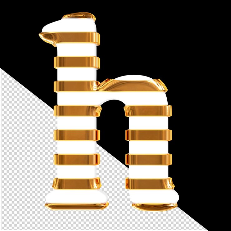PSD 색 3d 기호와 은 수평 스트램 h 글자