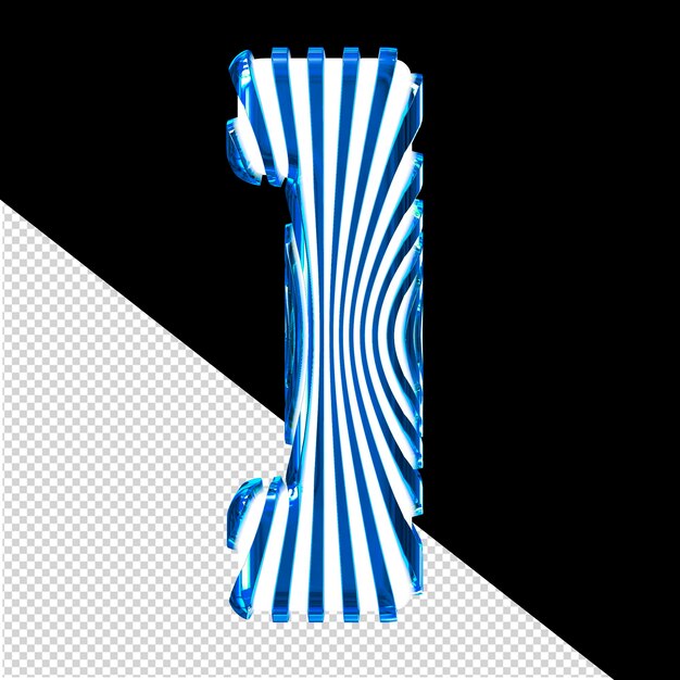 PSD white 3d symbol with ultra thin blue straps