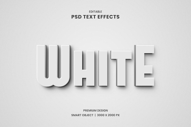 PSD white 3d text effect