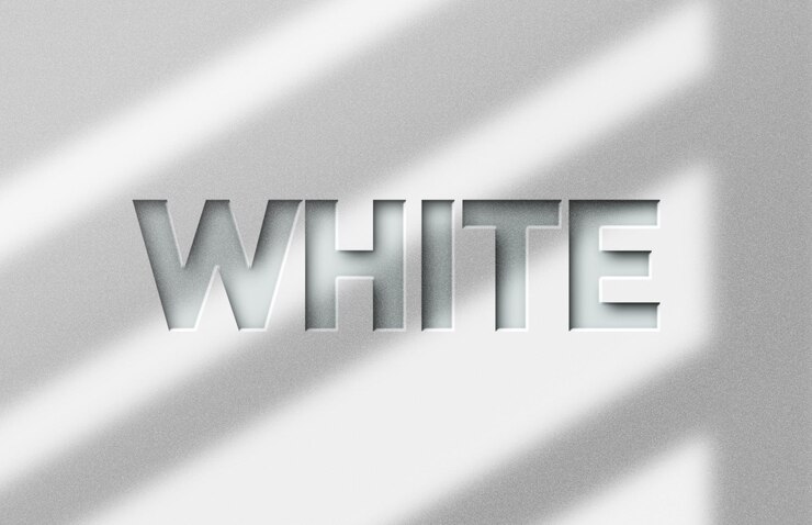 PSD white 3d text style effect template