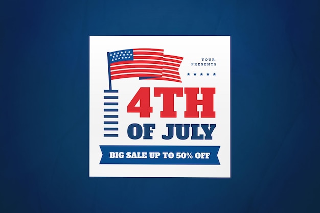 PSD white 4th of july sale instagram post