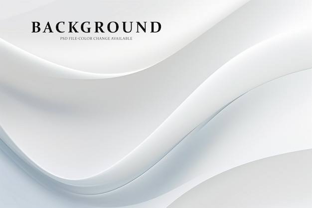 PSD white abstract 3d waves background