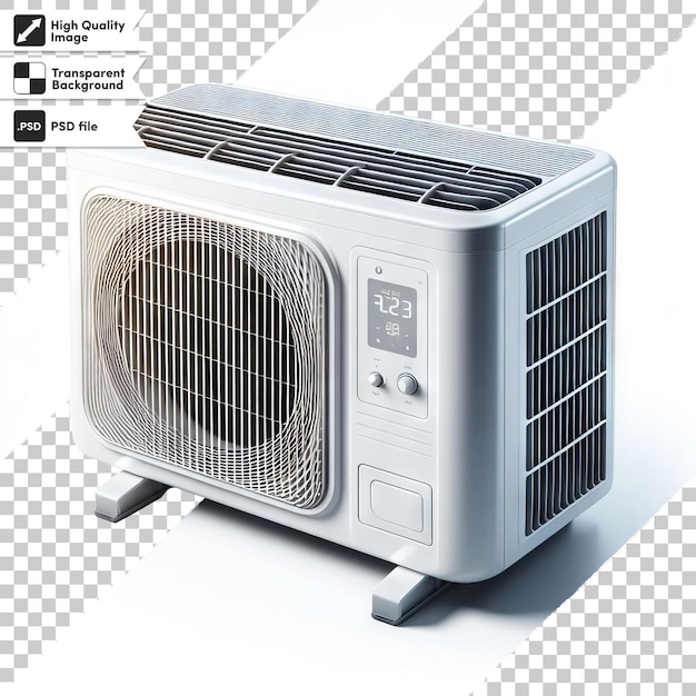 PSD a white air conditioner with a black and white background