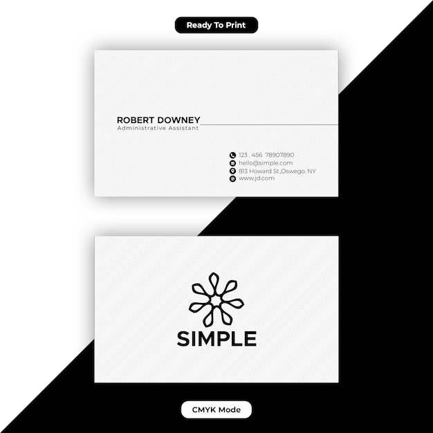 白と黒の名刺テンプレート デザイン