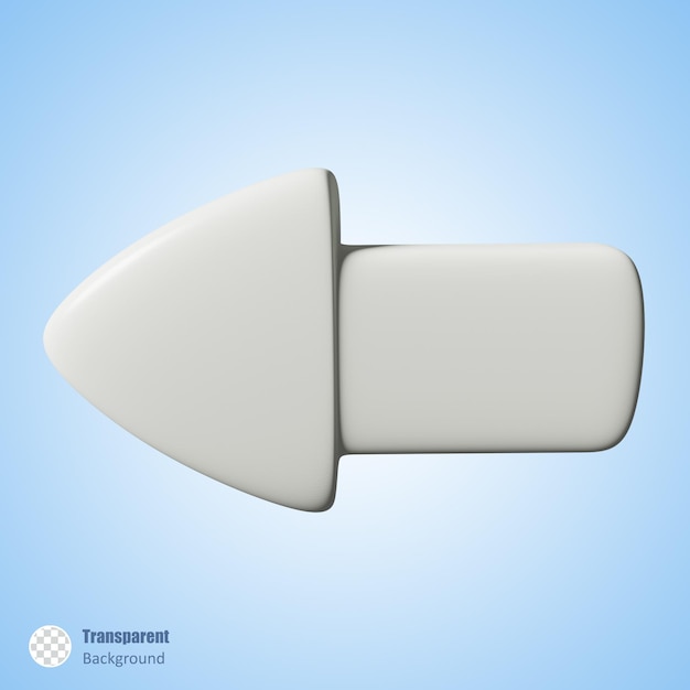 PSD white arrow in 3d render design