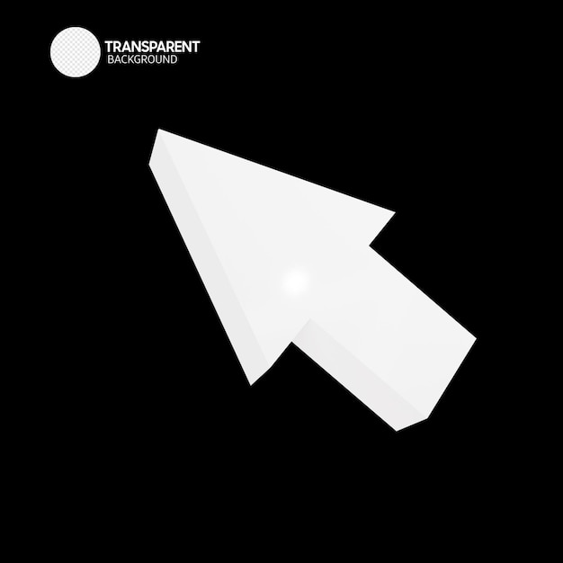 A white arrow with the word transparent on it