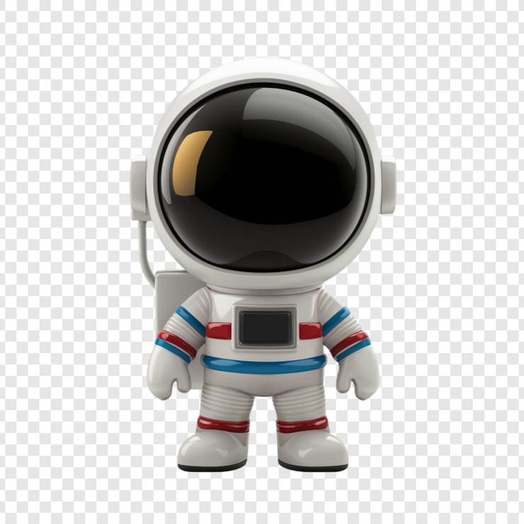PSD a white astronaut with a black mask on it