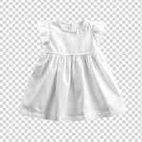 PSD white baby dress isolated on a transparent background