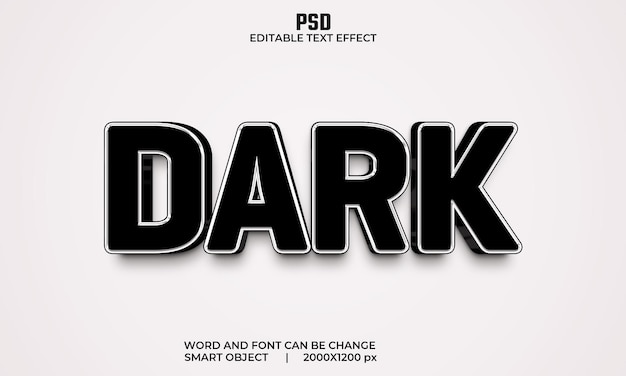 PSD a white background with the word dark effect on it