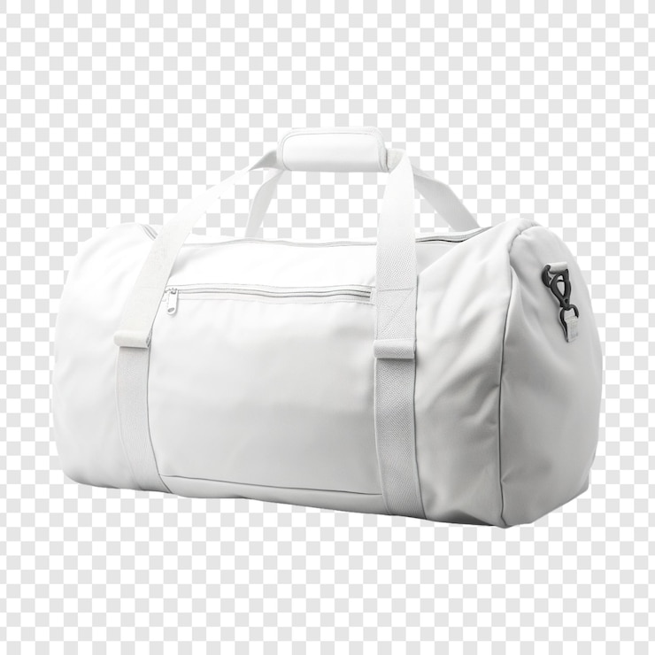 PSD a white bag with brown straps on a transparent background