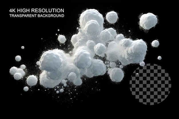 PSD white ball soaring in the air reminiscent of a retro style on transparent background