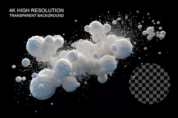 PSD white ball soaring in the air reminiscent of a retro style on transparent background