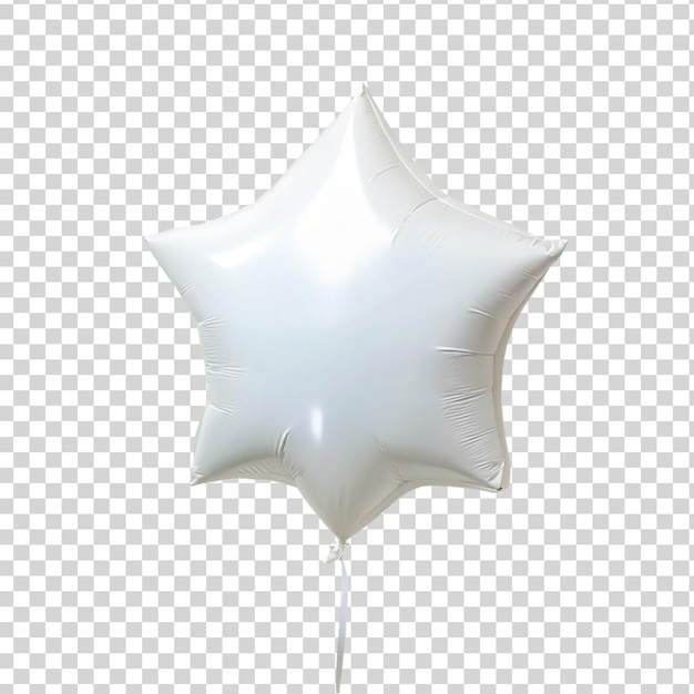 PSD white balloon with star shaped isolated on transparent background